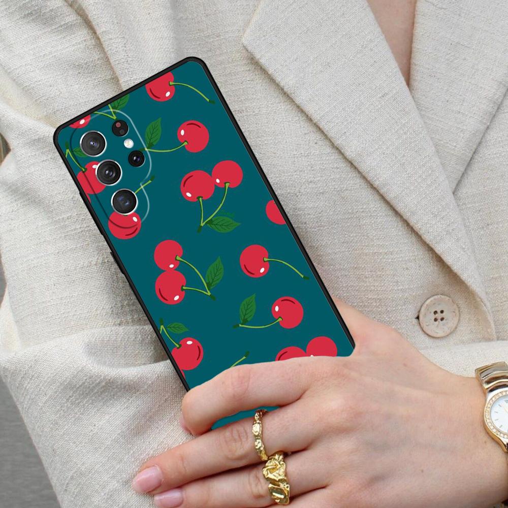 Red Cherry Summer Fruit Cell Phone Case for Samsung Galaxy S26 Ultra S25 S24 S23 S22 S21 S20 Note10 Cover
