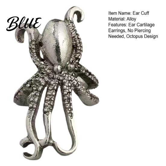 Vintage Octopus Earrings 1Pc Ear Cuff Earring Non Pierced Cartilage