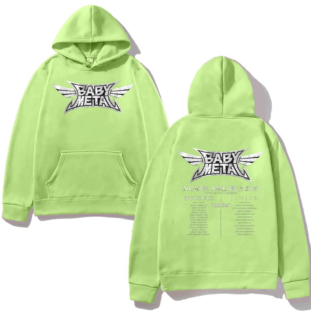 Babymetal Rock Band Hoodies Babymetal North America Tour 2025 Sweatshirt Men's Women Casual Harajuku Clothing Fashion Cotton Tee