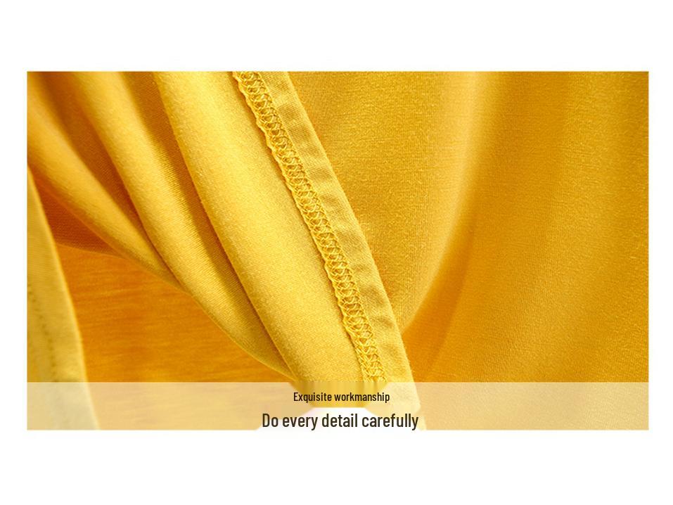 Women's Plus Size V-Neck Modal T-Shirt - Short Sleeve, Loose Fit, Thin Layer, Korean Style