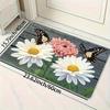 Butterfly Daisy Printed Non-Slip Floor Mat Soft Comfortable Decorative Area Rug for Kitchen Living Room Bedroom Entrance