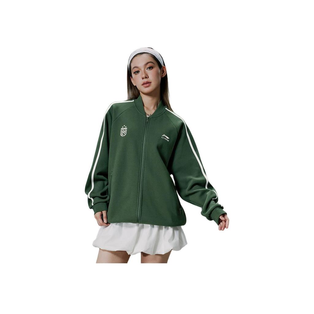 Li Ning Sports Lifestyle Serie Fleece Baseballkragen Logo Jacke Unisex Jacke AWDVC91-3