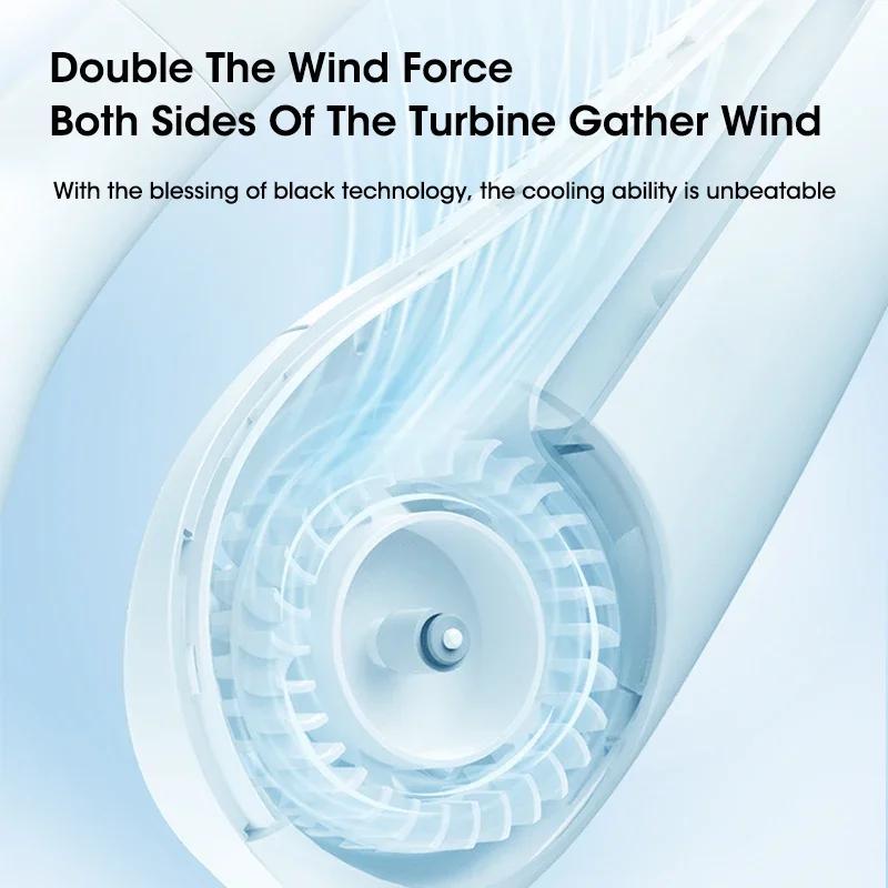 Portable Bladeless Hanging Neck Fan Air Cooling Rechargeable Wearable Head USB Mini Fan Traveling Outdoor Sports Running Fans