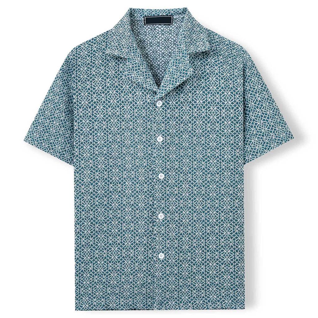 Herren Sommer Lässig Kubanischer Kragen Kurzarmhemd