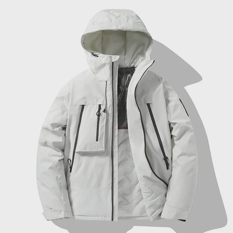 Upgraded J91 Men's Graphene Cotton Hooded Jacket: Trendy, Windproof, Waterproof, Thickened Design for Couples.