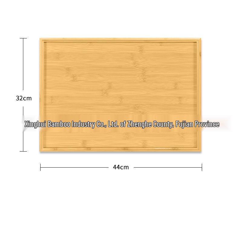 Rectangular Bamboo Tea Tray - Solid Wood Kung Fu & Bread Serving Tray