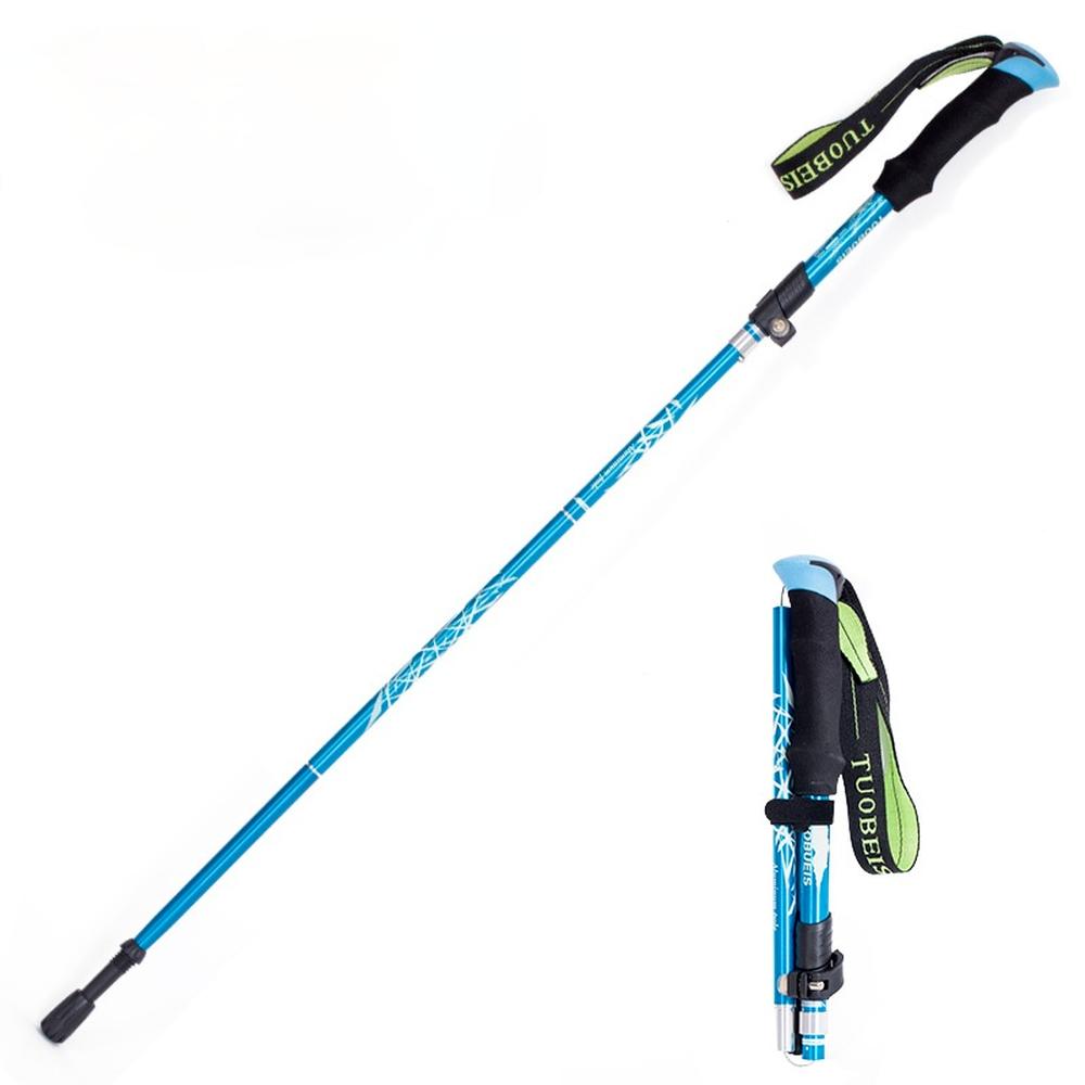 Trekking Pole Ultra-Light Telescopic Folding Trekking Mountain Climbing Walking Stick Cane Walking