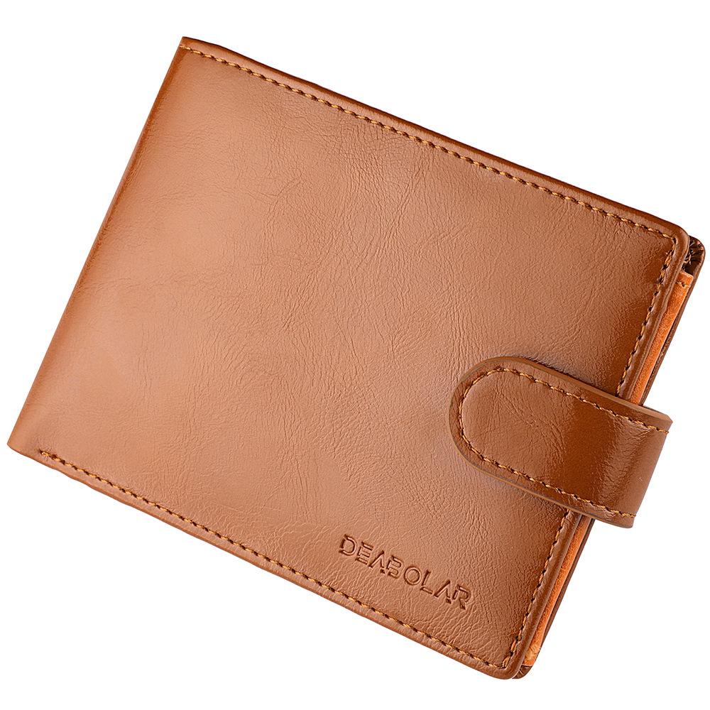 Men's Casual PU Leather Snap Wallet - Retro Coin Purse and Multi-Functional Design