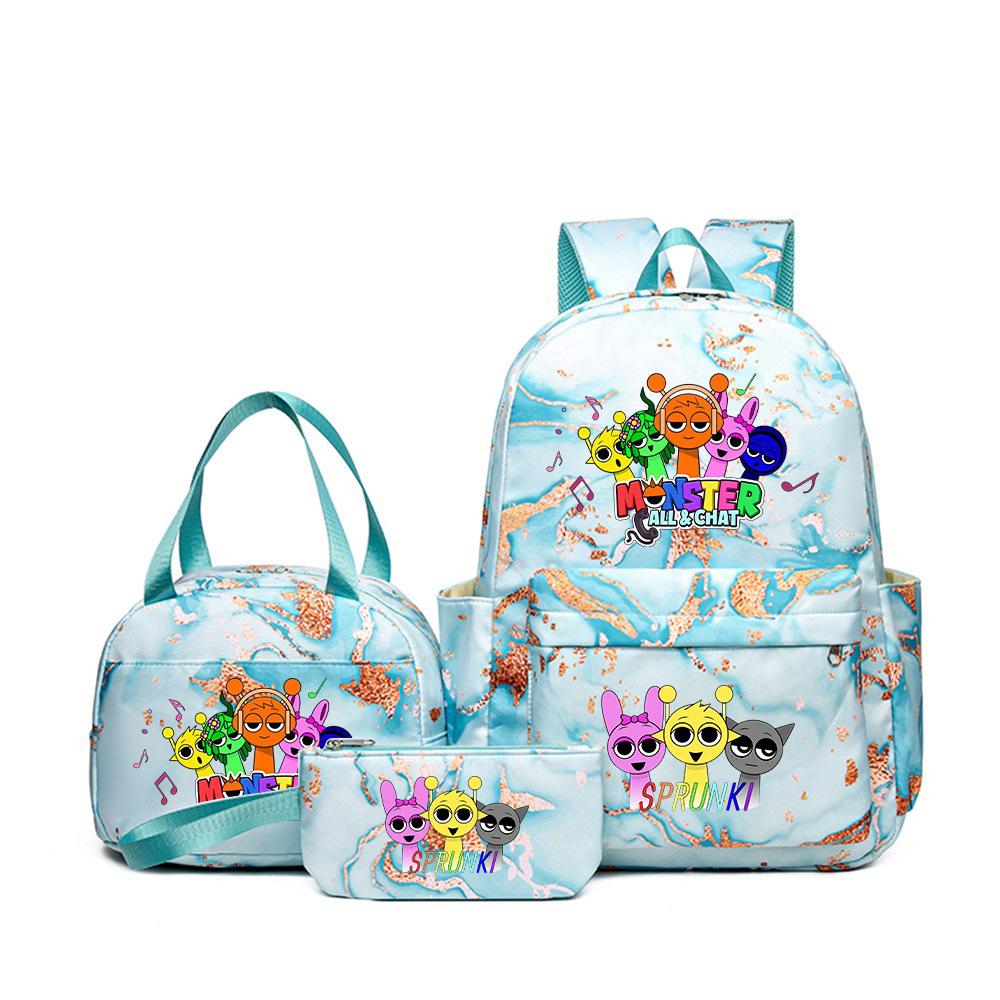 Rhythm Box Student School Bag Children's Backpack Backpack Three-piece Set