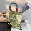 Versatile Large Knitted Handbag with Hollow-Out Flower Pattern