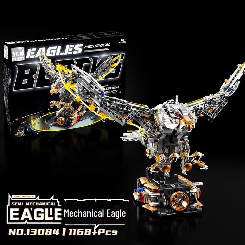 Lego-Compatible Mechanical Parrot, Shark, Whale, and Octopus Assembly Model Toys