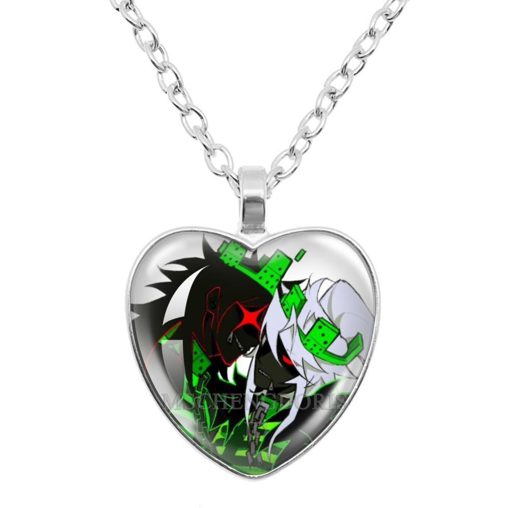 

Game FORSAKEN 1x1x1x1 Cartoon Characters Funny MeMe Glass Heart Shape Pendant Necklace Jewelry Charm Collect Giftlry