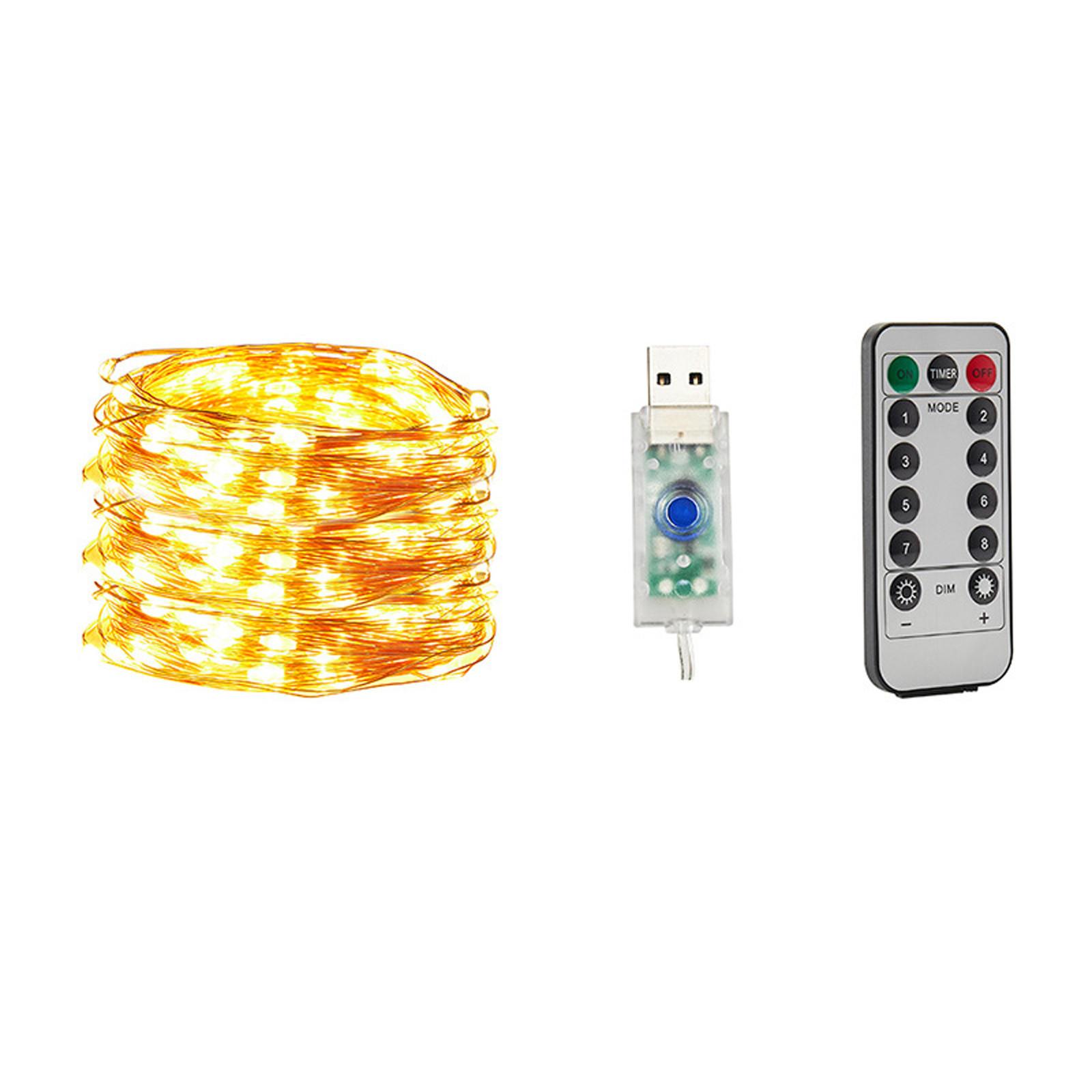 

10 м 100 светодиодов USB светодиодные гирлянды водонепроницаемые, водонепроницаемые IP65 теплые белые огни