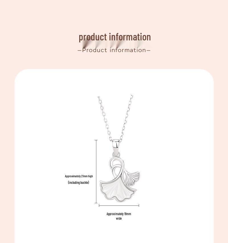 Tichia 999 Sterling Silver Apricot Shell Necklace: Women's Niche Design Clavicle Chain
