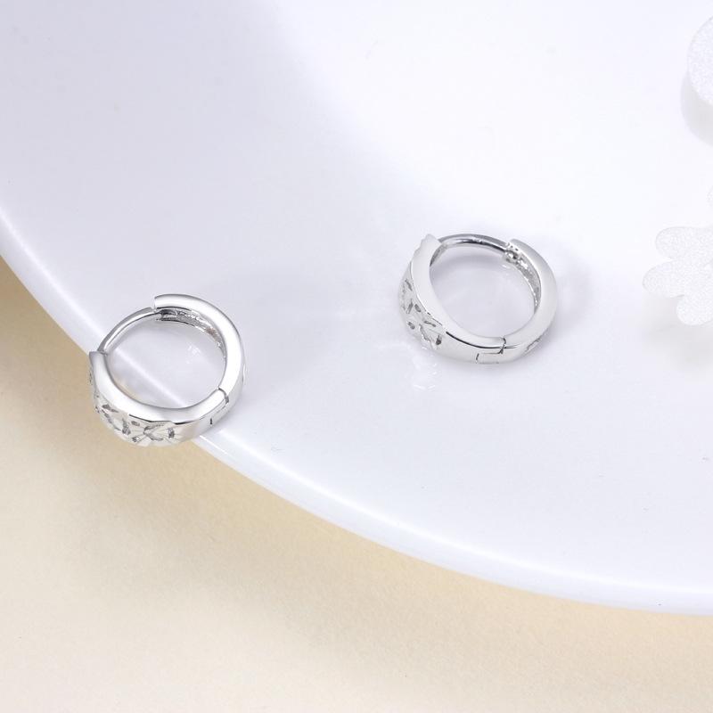 Round Car Flower Ear Buckle Female Personality Simple Sparkling Niche Versatile Ins Small Earrings Female