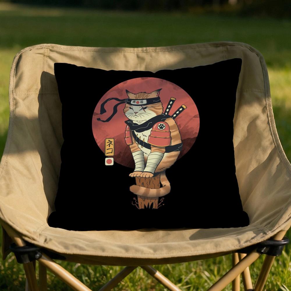 Japanese Style Cat Cushion Cover Soft Reversible  Durable Pillow Cover  MultiScene Use for Home  Car Daily Comfort