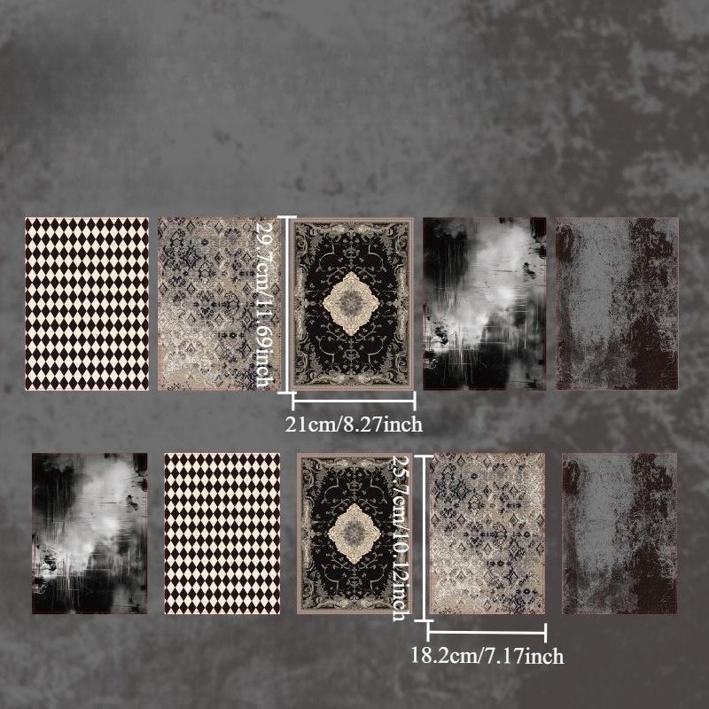 10Sheets/Pack Lightweight Paper Material Paper, Black/Red/Blue/Golden Dark Style, For Hand Account Decoration, Halloween Gift Packaging