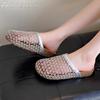 Fashion Hollow Mesh Mules Slippers Women Casual Shoes Flat Sandals Summer 2025 Trend Beach Platform Woman Slides Comfort Sandalias Mujer