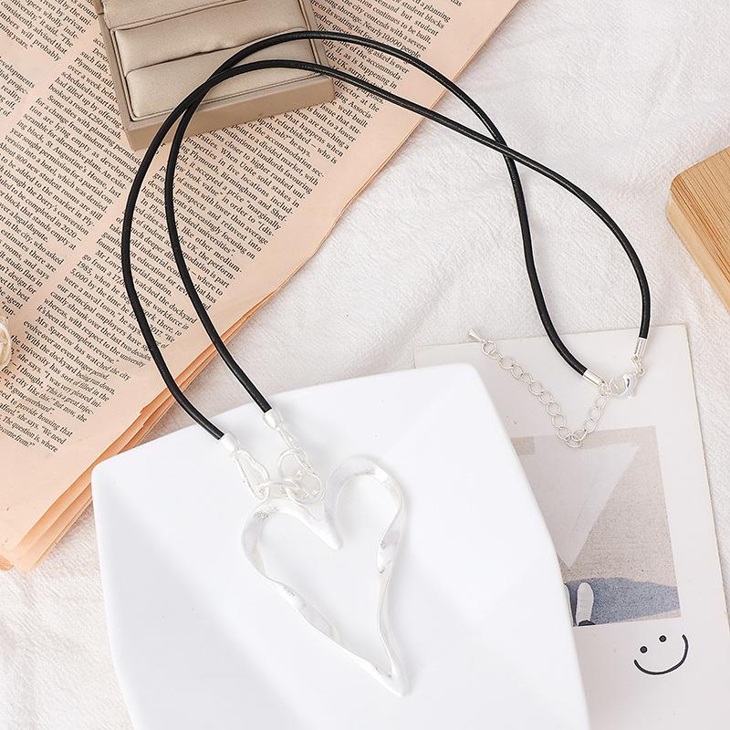 Silver love necklace long ins high-end women's jewelry