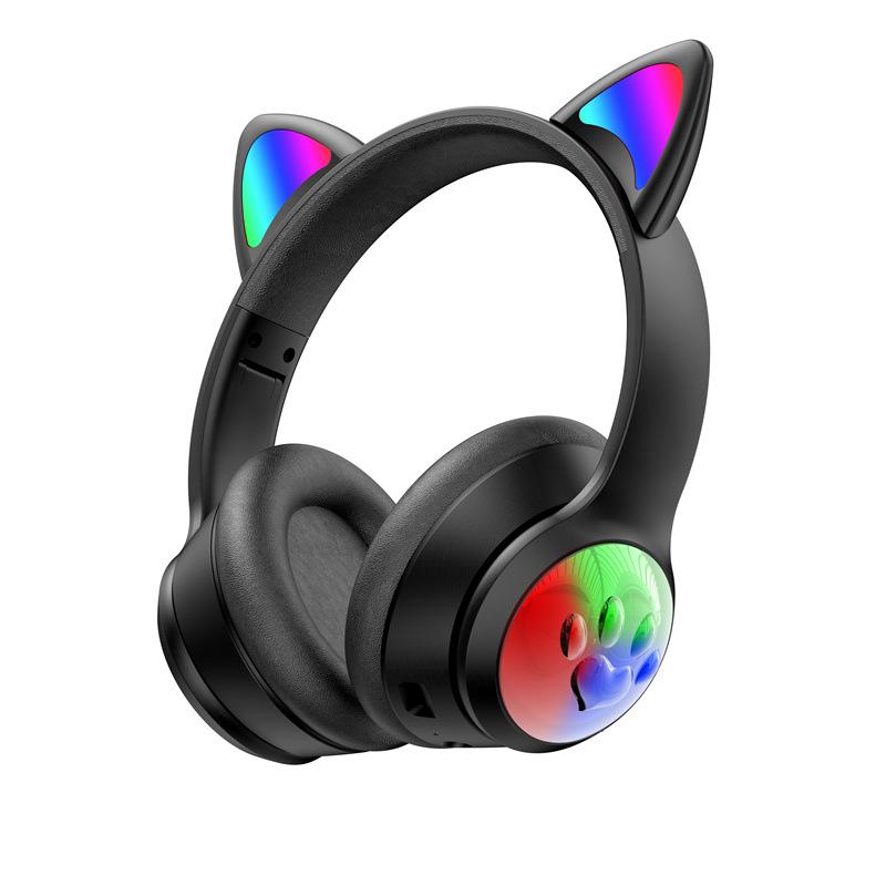 2025 Cat Ear BT850 Gradient Over-Ear Bluetooth Headset: Kids' Wireless Gaming & Streaming