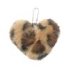 Leopard Print Plush Heart Pendant for Bags and Hair Accessories in Claw Machines