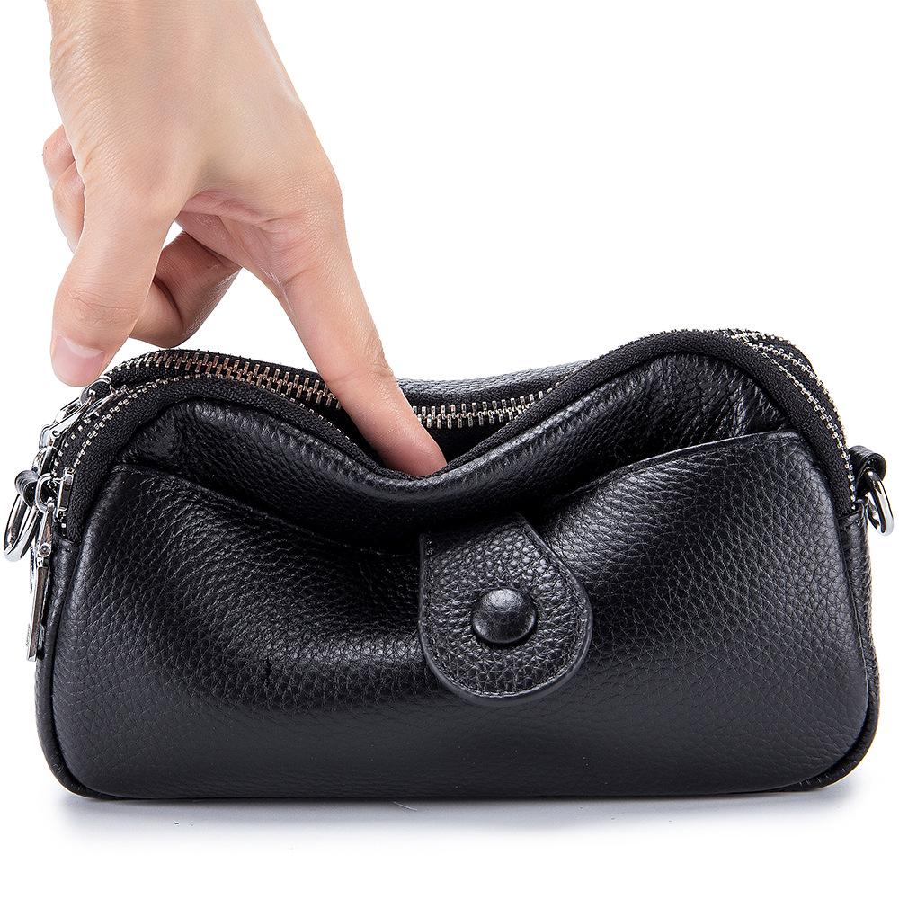 Women's Genuine Leather Mini Crossbody Bag - Large Capacity, Fashionable Phone & Mommy Bag