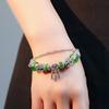 1pcs Bracelet For Men And Women Vintage Style Flowers Tree Of Life Feather Tassel Crystal Green System Beads Jewelry