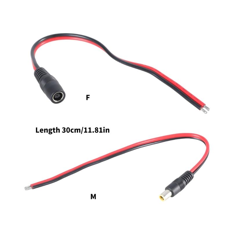 DC7909 Power Pigtails Cable 8mm Male/Female Plug to Bare Wire Open End Repair Cable 14AWG Barrels Power Wire Supply