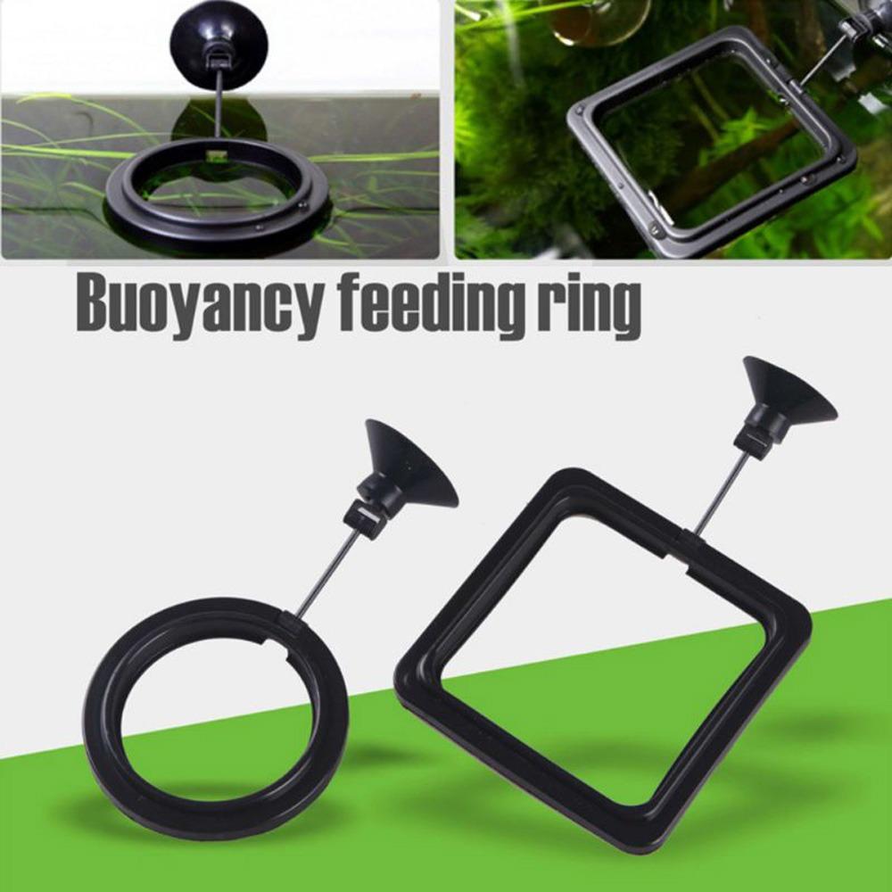 Aquarium Feeding Ring Fish Tank Station Floating Food Plate Supplies Square Round Accessories Fish Food Feeder Suction Cup