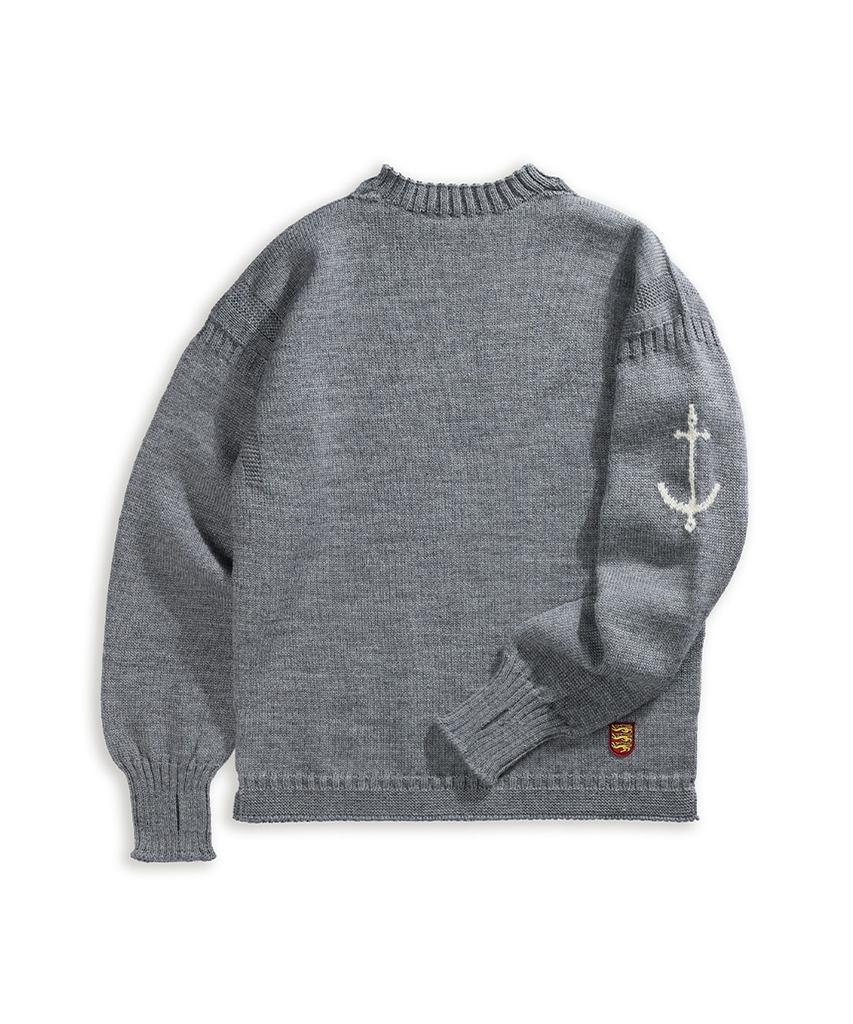 Geonjiulleunseu Fisherman Whole Garment Sweater - Mid Grey