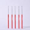 DIY Bead Threading and Knotting Tool with Red Handle for Jewelry Crafting.
