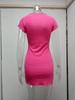 2025 Spring/Summer Women's Cross-Button Bodycon Short-Sleeve Dress