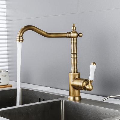 Tuqiu Küchenarmaturen Schwarze Wasserhähne für die Küche Antike Spültischarmatur Einhebelmischer Chrom Spültischarmaturen Wasserhahn Heißes Kaltes Wasser Kran