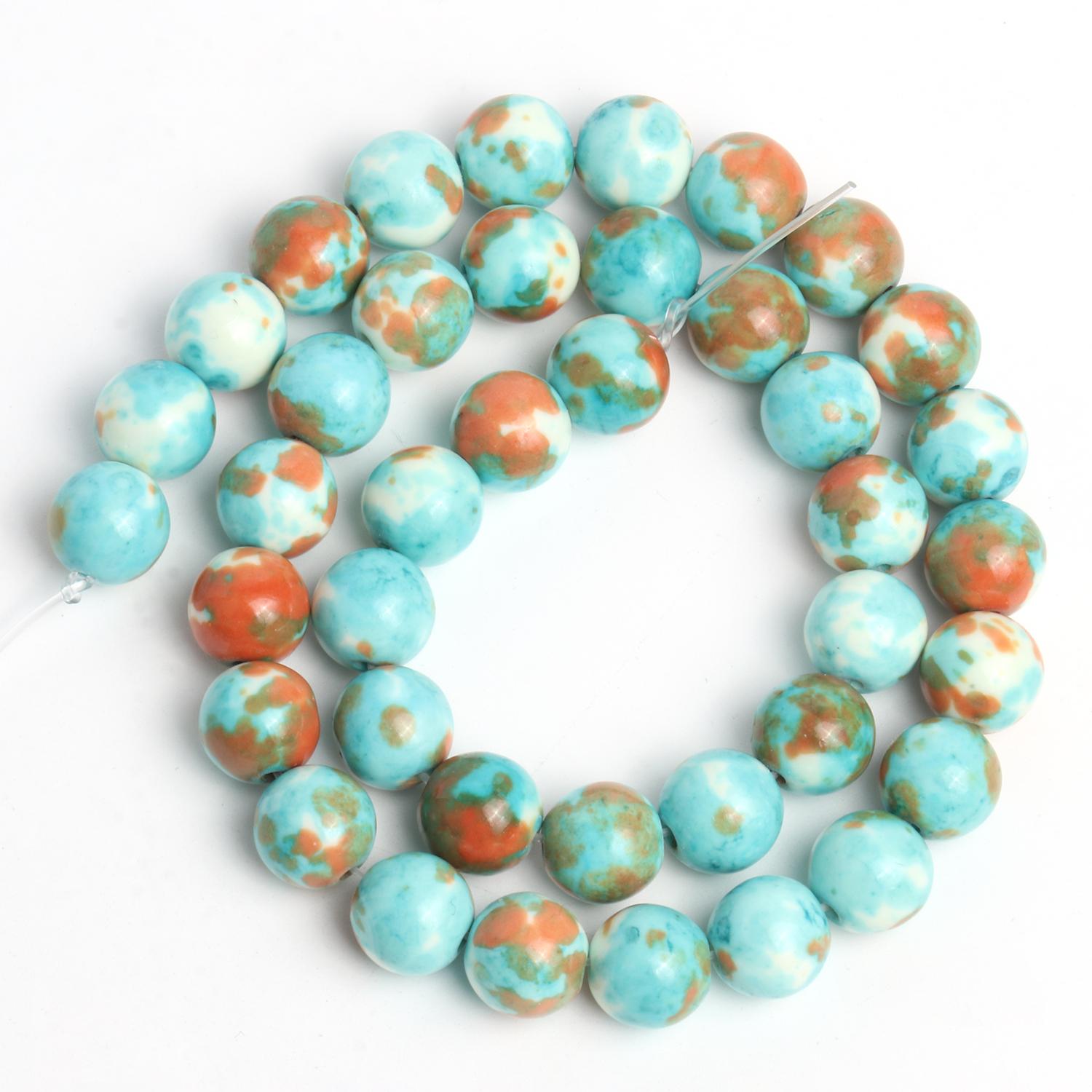 

1 нить/пакет 6/8/10 мм натуральный дождь цветок яшма каменная бусина разноцветные круглые свободные бусины для ювелирных изделий DIY серьги изготовление браслетов аксессуары 1-8mm (approx 46pcs)