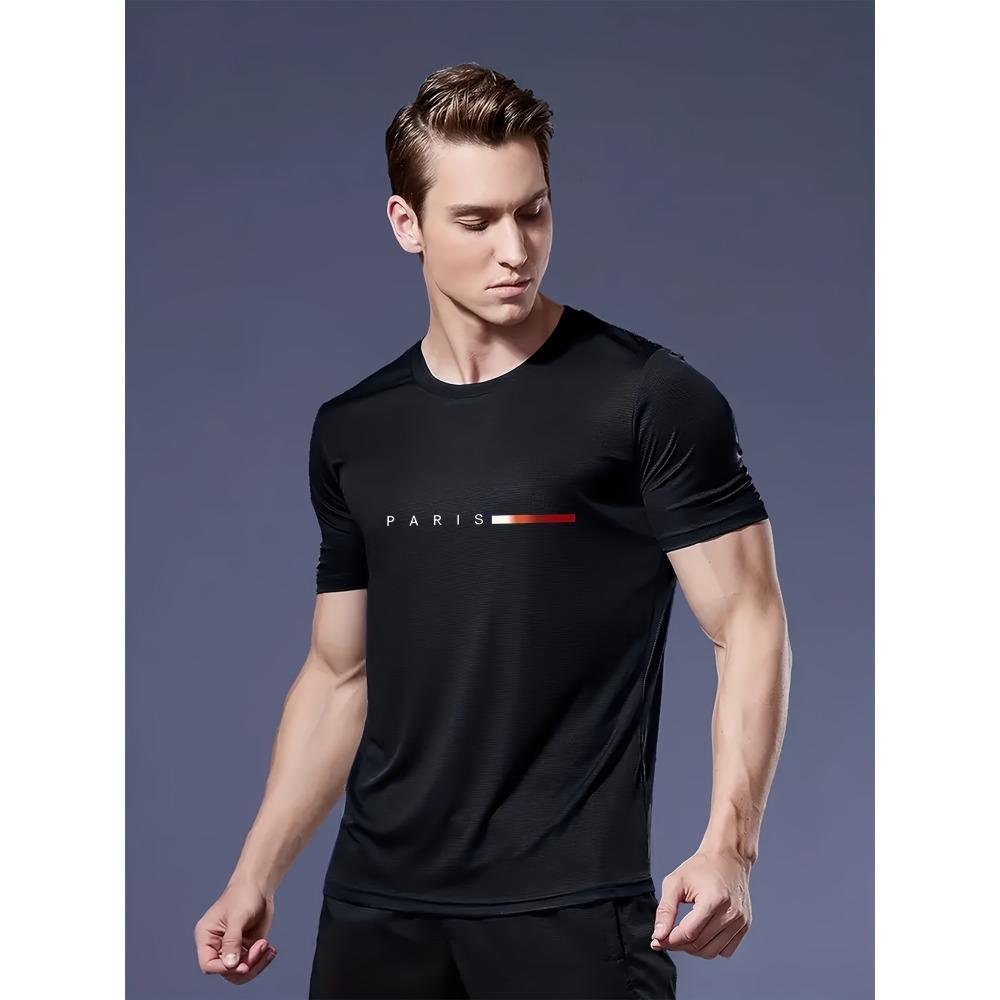 3 Pezzi T-shirt da Uomo Leggere Traspiranti Asciugatura Rapida Assorbi Umidità Girocollo Top Stagione Unica Casual