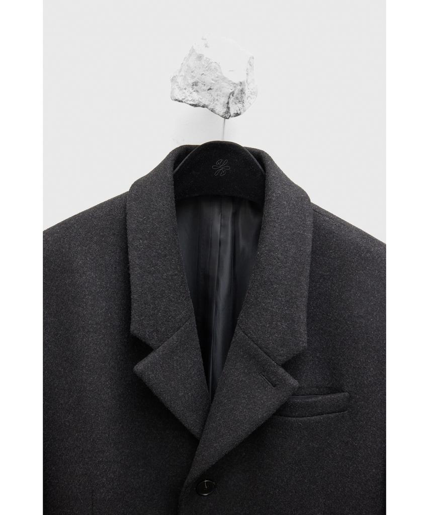 Youth Heavy Wool Half Coat - Charcoal Gray