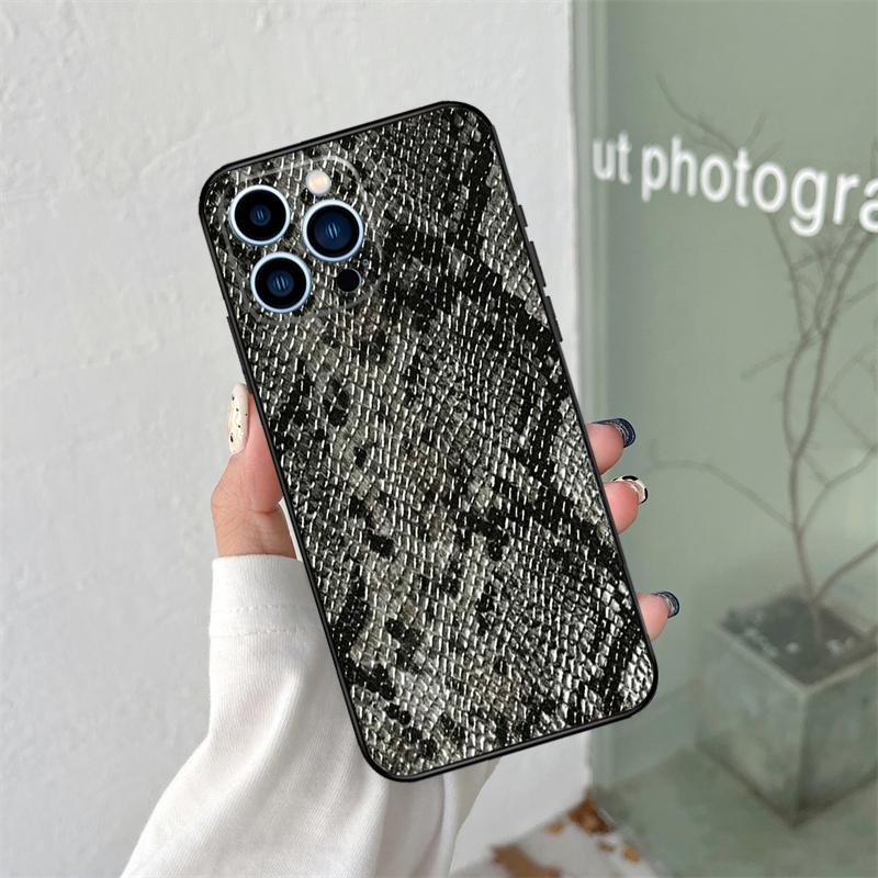 

Чехол с принтом под змеиную кожу для iPhone 16 15 11 12 13 14 Pro Max Plus XS X XR 12 13 Mini Задняя крышка iPhone 13 mini
