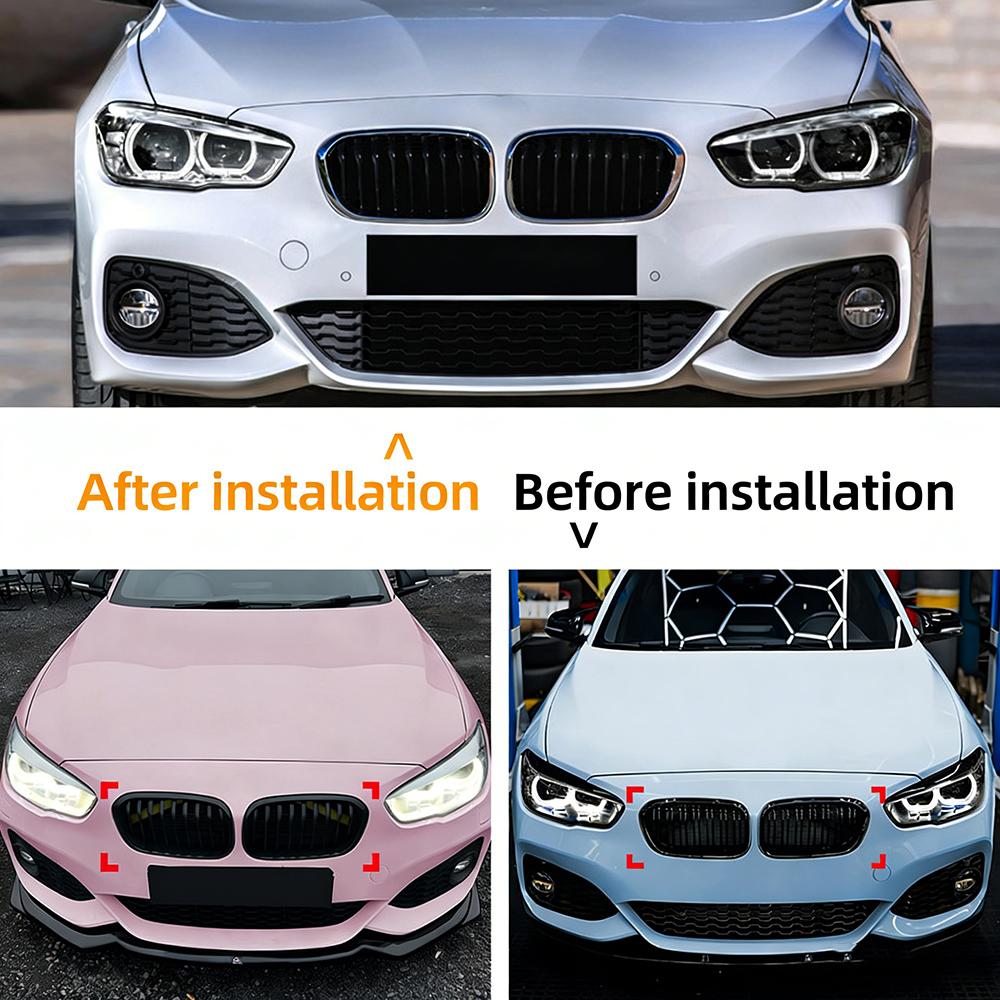 Front Bumper Kidney Grille Racing Grills For BMW 1 Series F20 F21 2015-2019 Replacement Single Double Slat Glossy Black Grilles