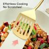 6pcs Stainless Steel Cooking Spoons Slotted Spoon Turner Spatula Pasta Spoon Dishwasher Safe Rust Resistant Kitchen Utensil