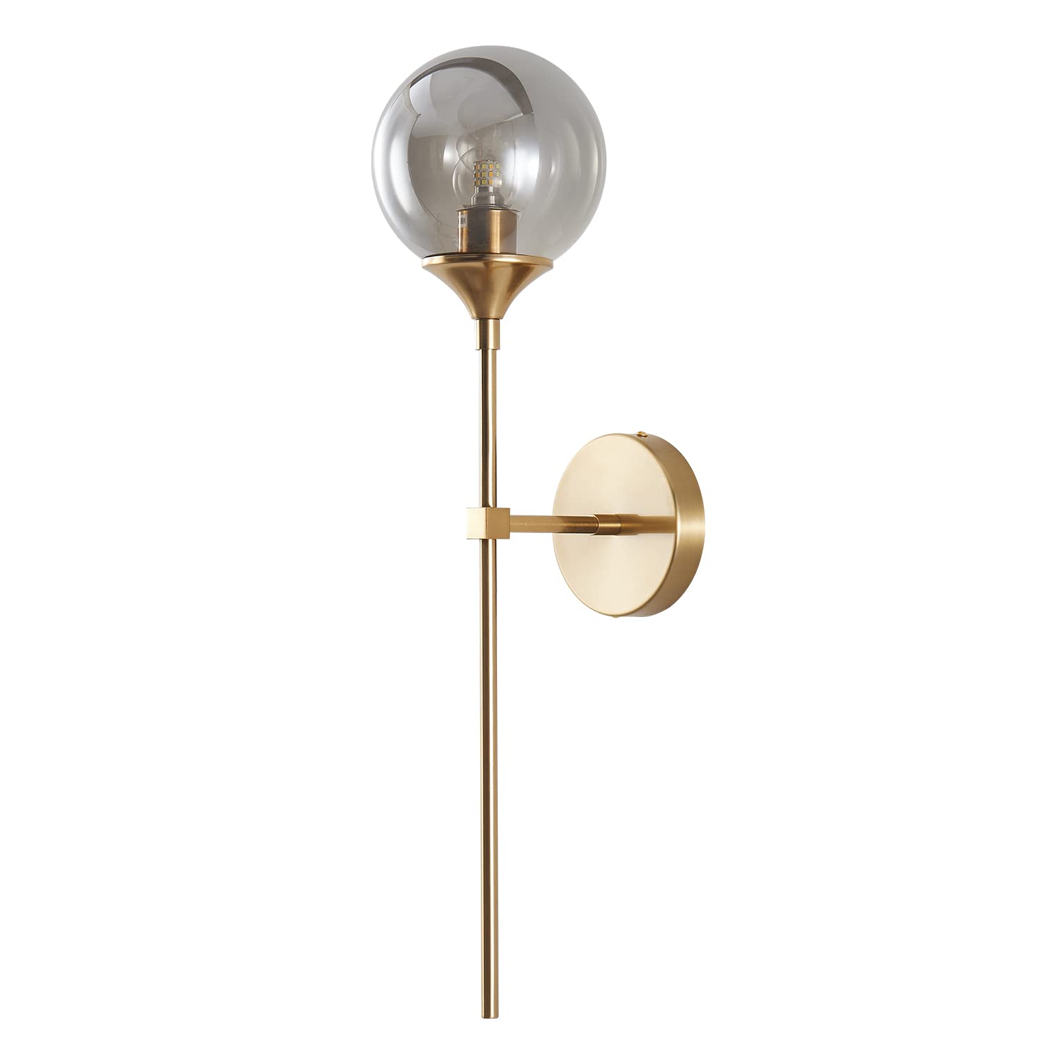 

KCO Lighting Modern Wall Lighting, Bracket Light, Scandinavian Retro Design (GoldSmoke Gray), Long Pole, Stylish for Kitchens and Hallways, Bulb Not