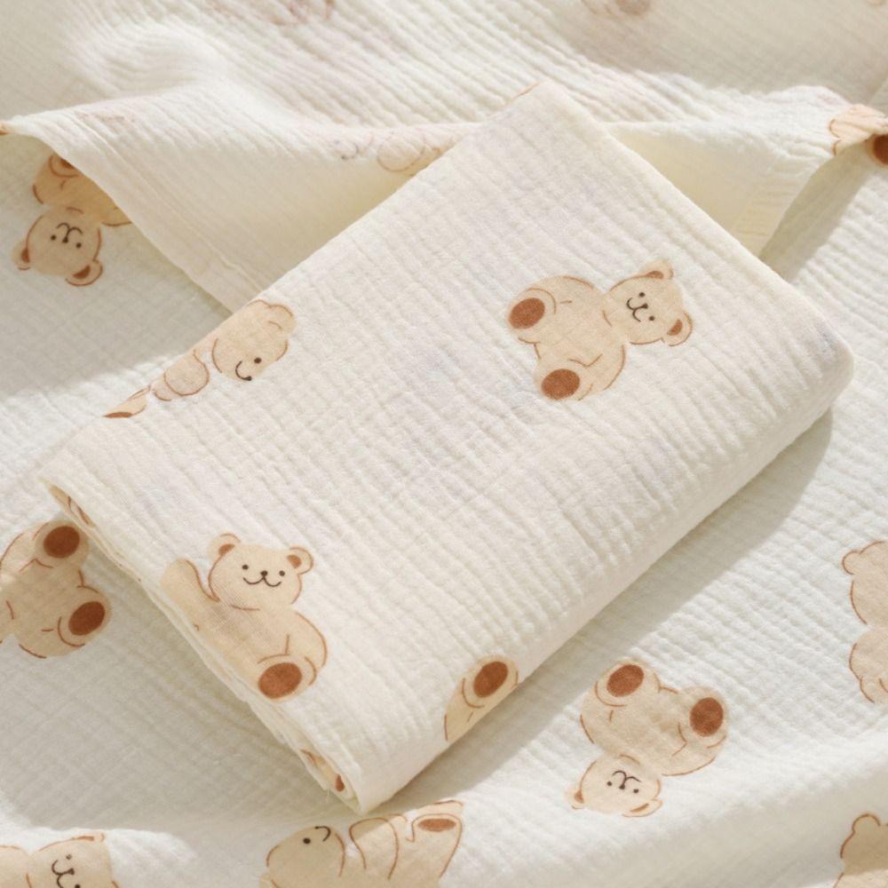 Breathable Gauze Baby Swaddle Blanket Double-Layered Baby Quilt Gauze Wrap Blanket  For Newborn