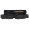 VidaXL Ensemble de Canapé de Jardin 7 Pièces avec Coussins en Poly Rattan Noir 3358725