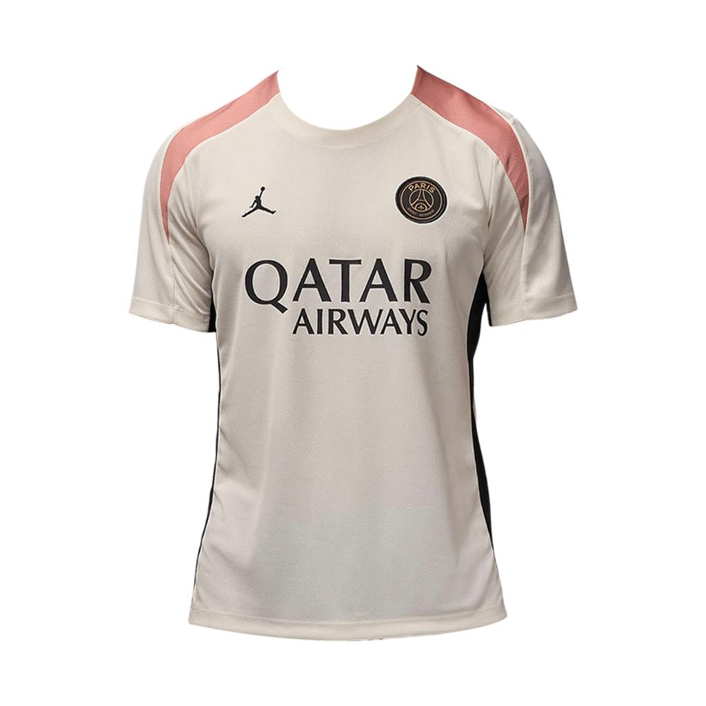 Jordan PSG Dri-FIT Comoda Fresca Maglia da Calcio a Maniche Corte in Maglia Uomo top Avorio Chiaro Rosa Ruggine Nero FQ2612-111