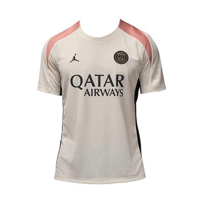PSG Dri-FIT Comfortable Cool Knitted Short Sleeve Football Shirt Men Tops Light-Ivory Rust-Pink Black FQ2612-111