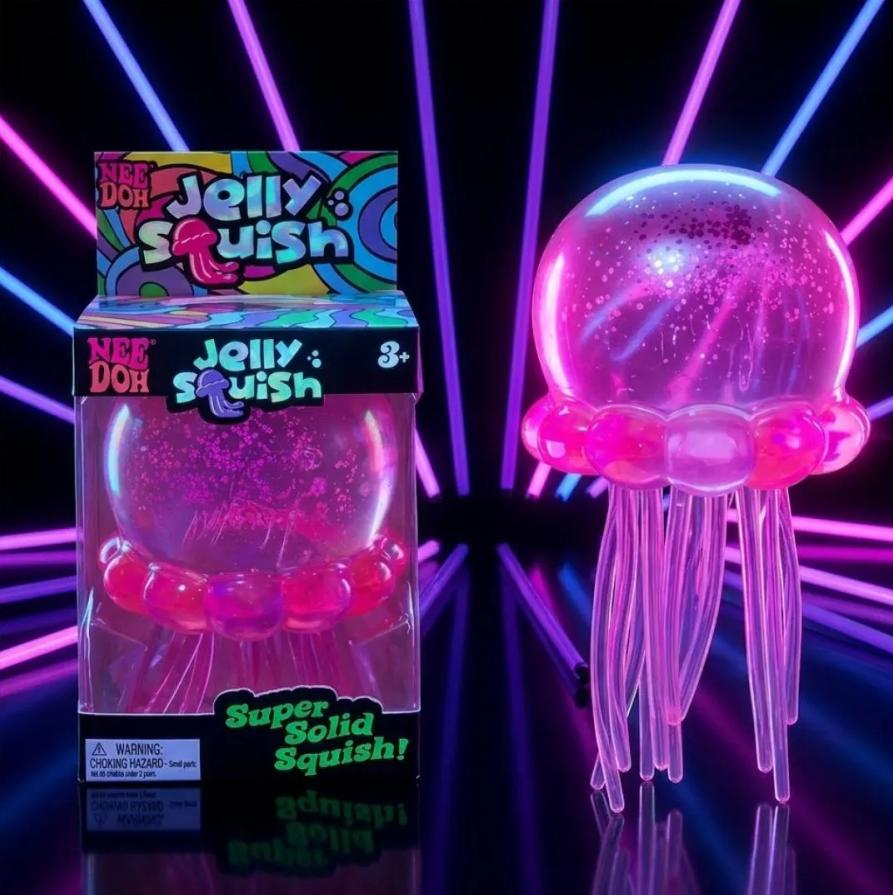 Needoh Jellyfish Squish Toy Fidget Toy Water Sensory Squishy Stress Relief Squeeze Toy Kids Adults Blind Box