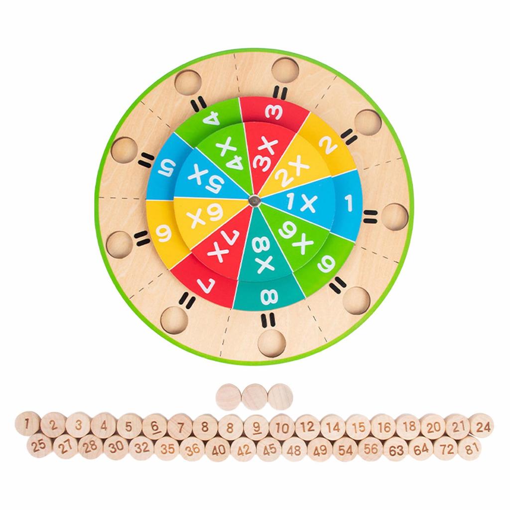 Wooden 99 Multiplication Turntable Training Teaching Aids Mathematics