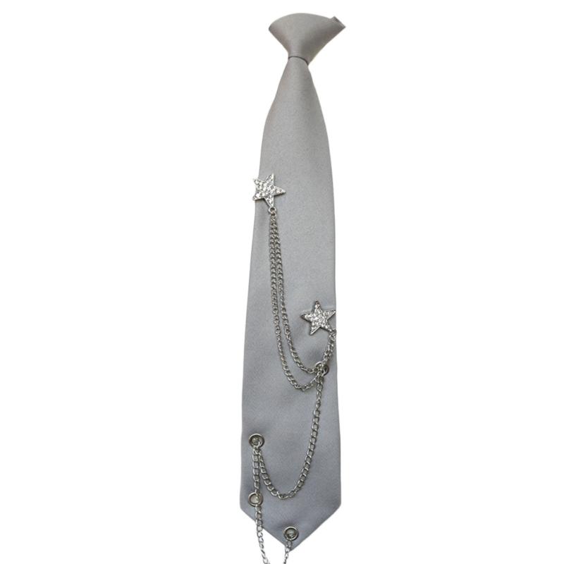 Uniform Ties For Janpanese JK Uniform Cosplay Accessory Neckwear Jk Seifuku Anime Necktie with Rhinestones Metal Chain