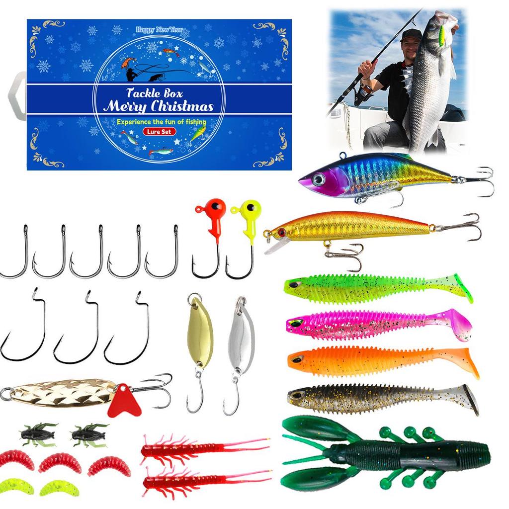 Creative Christmas Fishing Lure Set: Freshwater Trout, Bass & Salmon Hard Baits with Hooks
