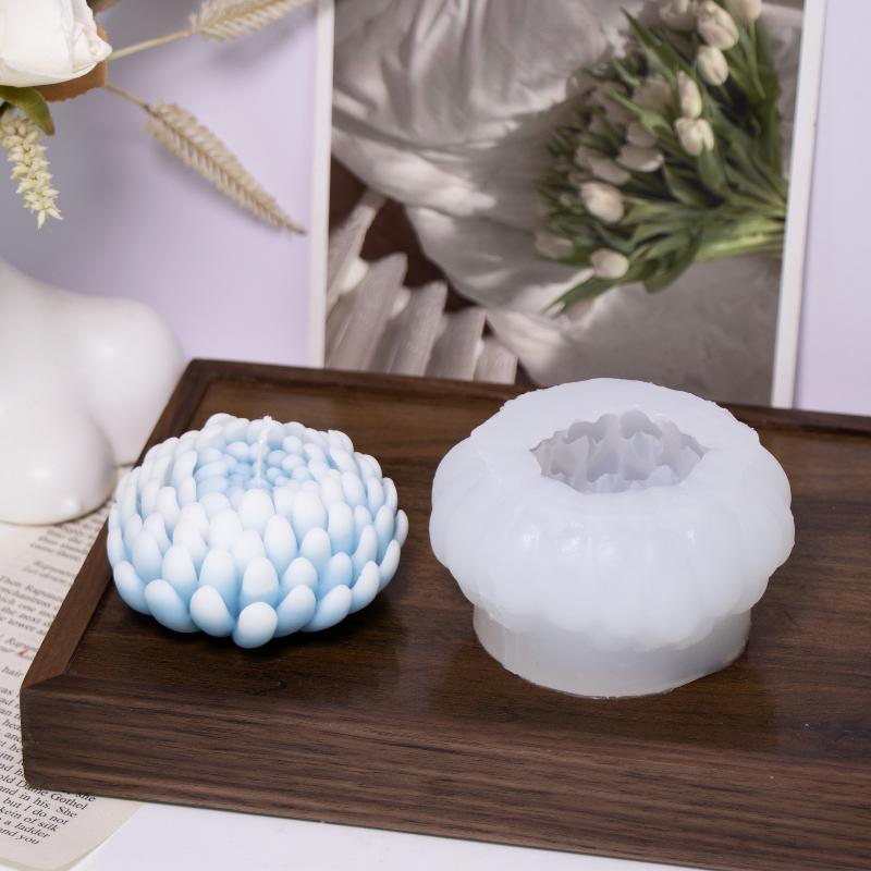 Moule Bougie Fleur de Chrysanthème en Silicone pour Diffuseur en Plâtre Fabrication de Savon Moule Flexible pour Artisanat Fait Maison et Décoration Intérieure