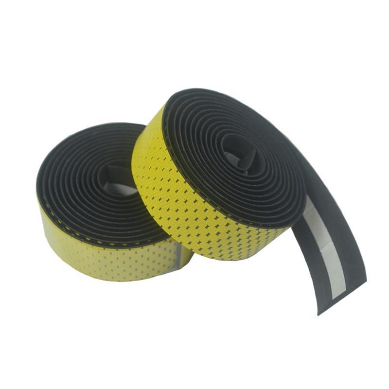 

11 видів стилів Спортивний ремінь кольору веселки Велосипедна рукоятка Battledore Кермо Обмотка Стрічка Ремінець жовтий